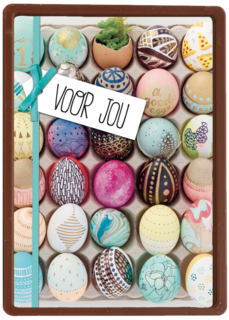 voor jou paaskaart met verschillende gekleurde eieren