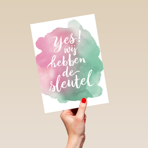 watercolor yes wij hebben de sleutel