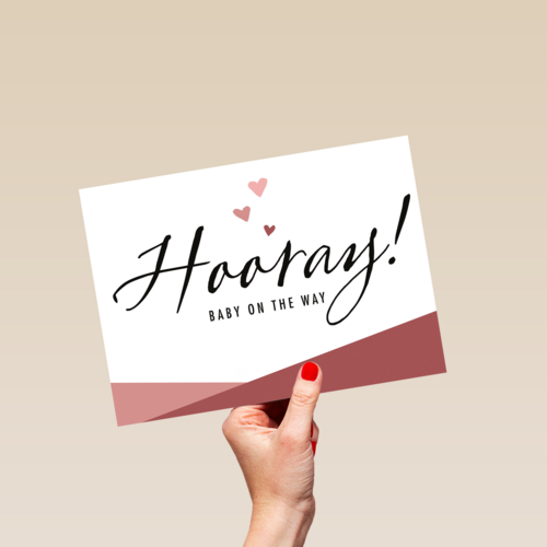 zwangerschap aankondiging hooray baby on the way