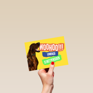 Pensioen whoohoo met naam