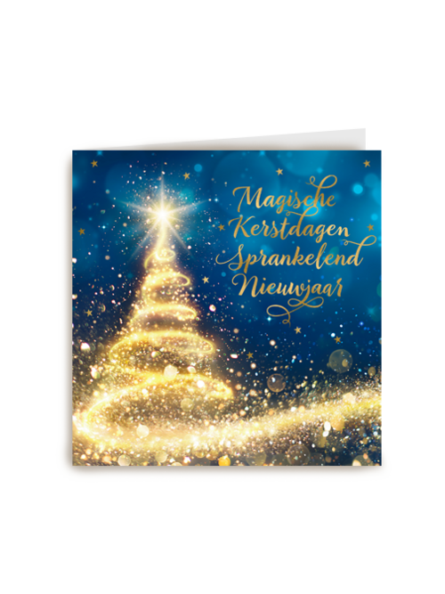 kerstkaart klassiek magische kerstdagen sprankelend nieuwjaar