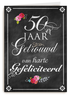 schoolbord vijftig jaar getrouwd