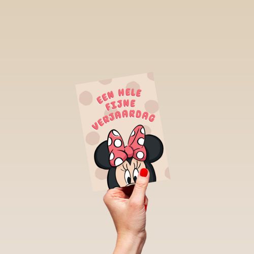 verjaardag kaart minnie mouse een hele fijne verjaardag