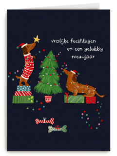 Teckels vrolijke feestdagen