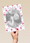 fotokaart staand flamingo blanco