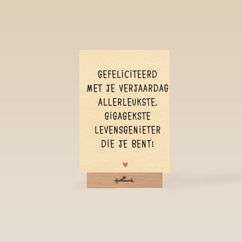 verjaardag kaart hip allerleukste levensgenieter die je bent