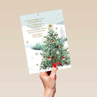 Kerstboom meertalige kerstwens