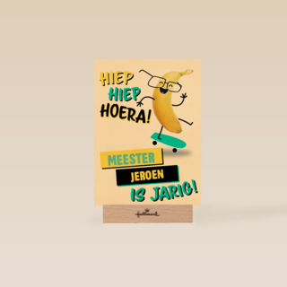 een felicitatie van een skateboard banaan