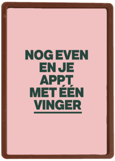 verjaardagkaart andc nog even en je appt met 1 vinger
