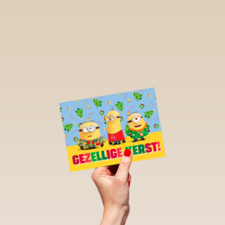 Kerstkaart Minions gezellige kerst