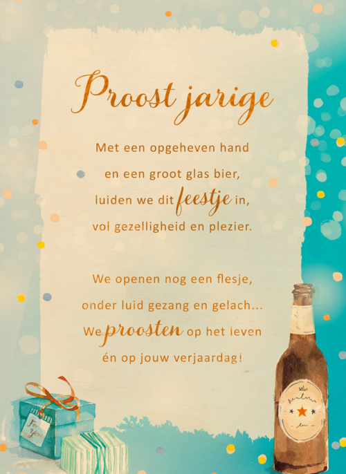 Verjaardagskaart Proost jarige More than words