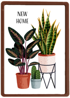 verhuisbericht kaart plantjes folio