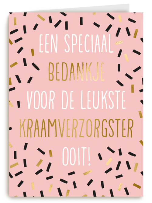 speciaal bedankje voor de leukste kraamverzorgster kaart