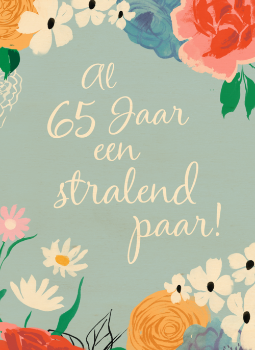 Houten Kaart Huwelijksjubileum | Houten Kaart Hallmark | Huwelijksjubileum | Al 65 Jaar Een Stralend Paar