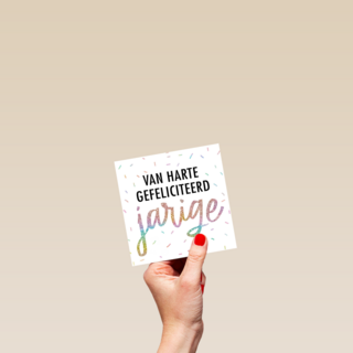 van harte gefeliciteerd jarige regenboogglitter