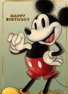 Verjaardagskaart Mickey Mouse klassiek