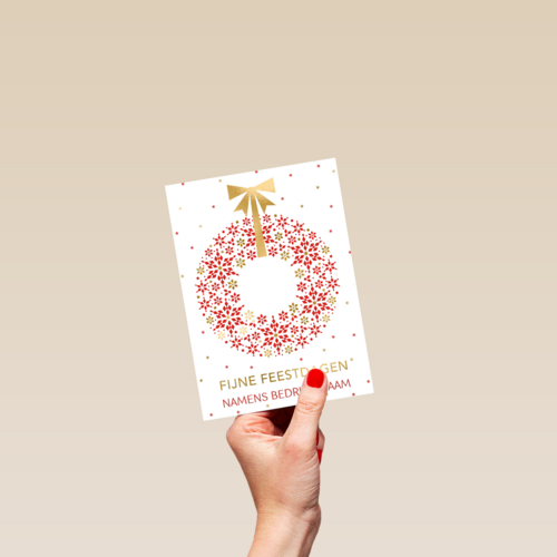 Kerstkaart zakelijk Kerstkrans Aanpasbare tekst