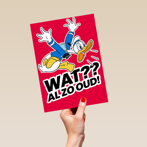 Verjaardagskaart Donald Duck Wat al zo oud