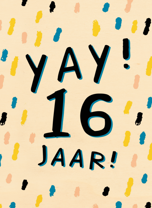 Verjaardagskaart yay 16 tiener jongen meisje