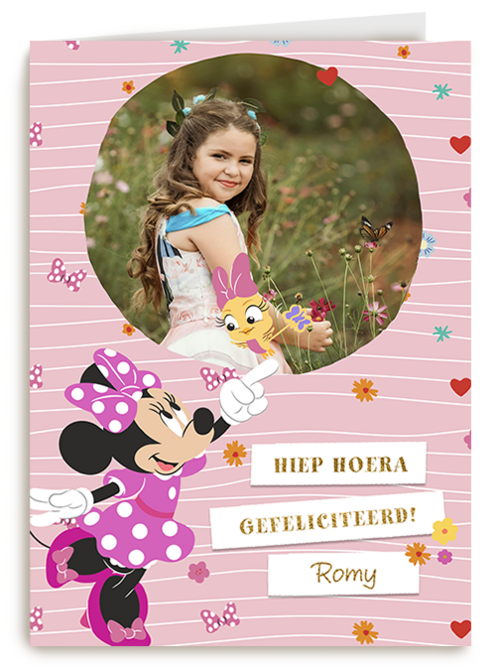 Fotokaart | Minnie Mouse Hiep Hoera Fotokaart