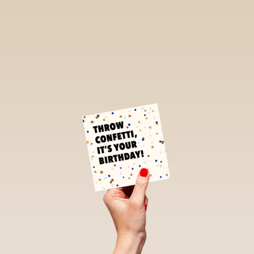 Verjaardagskaart man hip Throw confetti