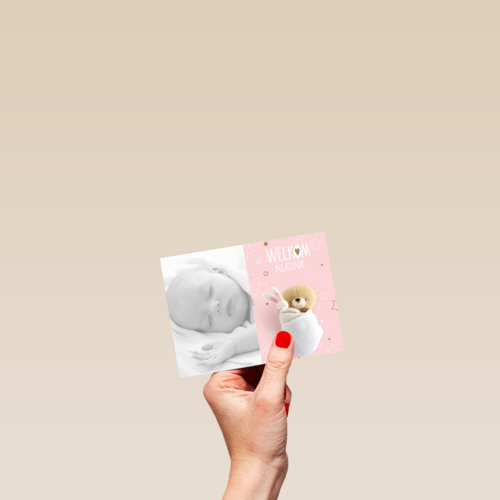 fotokaart baby forever friends roze