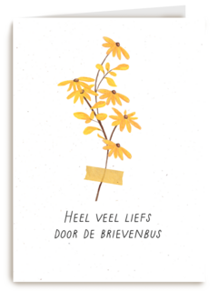 Bloemen heel veel liefs door de brievenbus