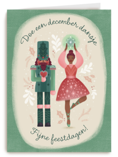 Kerstkaart klassiek doe een december dansje