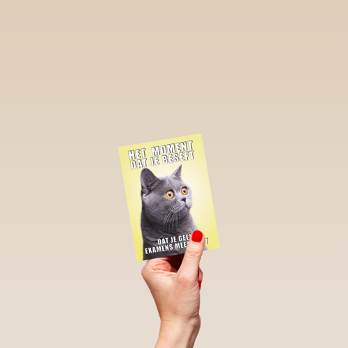 Geslaagd kaart Kat grappig