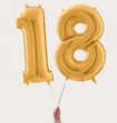Cijferballon 18 Jaar Goud XL