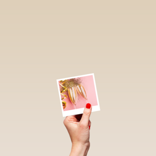 Verjaardagskaart vrouw hip champagne en glitters Polaroid