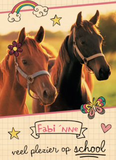 back to school veel plezier op school paardenkaart