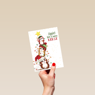 kerstkaart jippie het is weer kerst