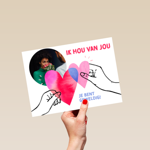 Ik hou van jou fotokaart hartjes