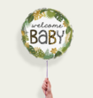Ballon Welcome Baby Groen Wit