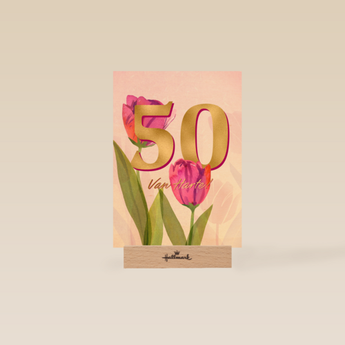 Verjaardagskaart vrouw 50 van harte