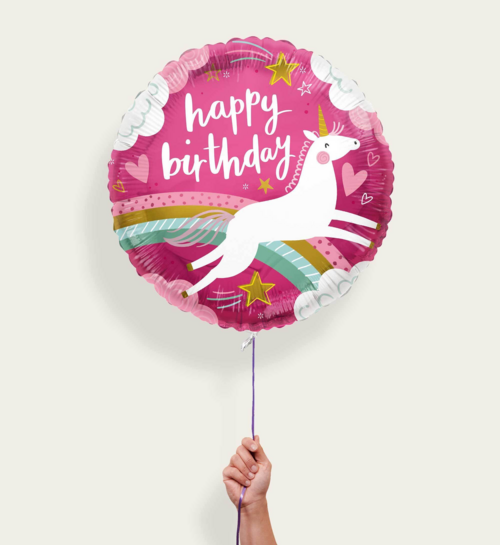 Ballon Eenhoorn Happy Birthday Multi Eco
