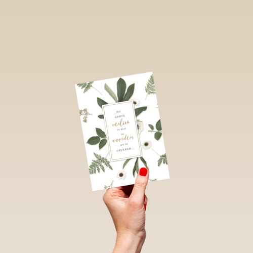 botanical kaart dit grote verlies is niet in woorden uit de drukken