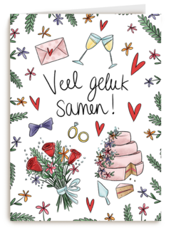 Trouwdagkaart Veel geluk samen Matia Studio