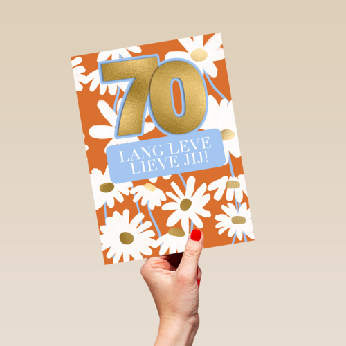 een bloemige verjaardagskaart voor 70