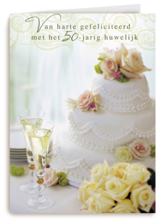 bruidstaart voor gouden huwelijk