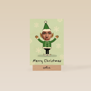 merry christmas met deze foto elf kaart