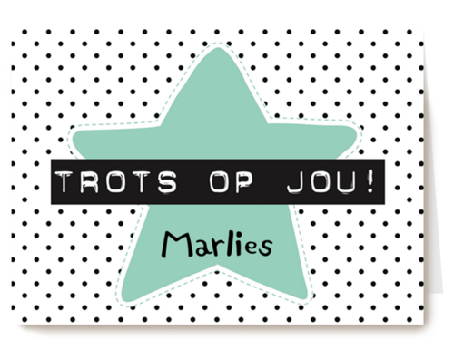 hippe kaart om iemand te laten weten dat je trots op ze bent