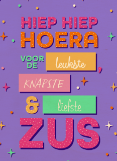 hippe verjaardagskaart voor een zus