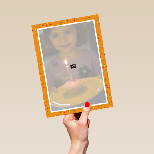 fotokaart blanco oranje omkader
