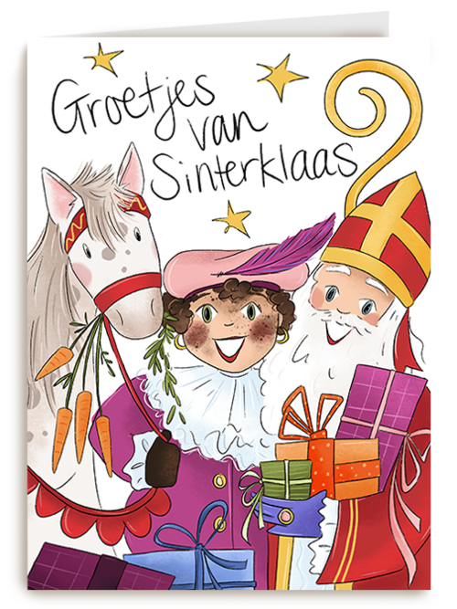 Kaart Hallmark | Sinterklaas | Sinterklaas Matia Sudio Sint En Piet