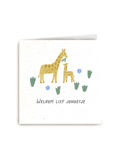 Geboortefelicitatie giraf welkom lief jongetje