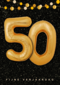 Verjaardagskaart leeftijden 50 ballonletters