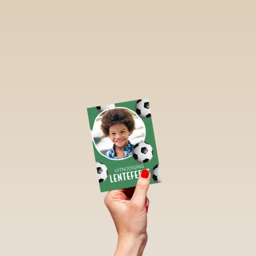 Uitnodiging Lentefeest voetbal fotokaart
