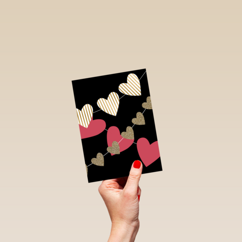 valentijnskaart stijlvol slinger van hartjes